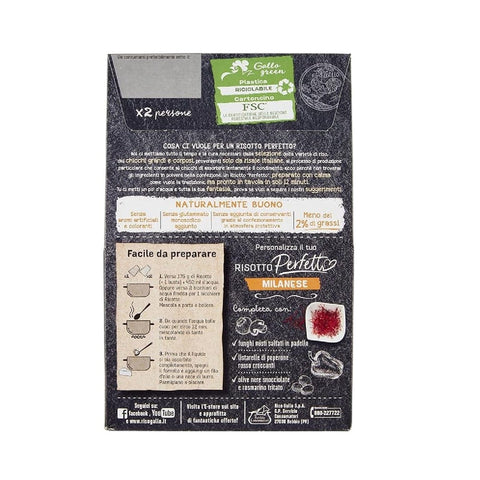Riso Gallo Reisgerichte Riso Gallo Gallo Risotto Perfetto Milanese Mailänder Risotto Mix 100% Reis 6x 175g italienisch Original 8001420005806