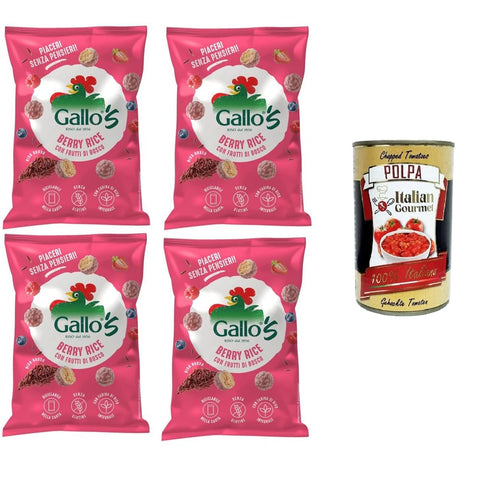Riso Gallo Reisgerichte Riso Gallo Gallo's Berry Rice con Riso Rosso al gusto di Frutti di bosco Gallo Rice Gallos Beerenreis mit rotem Reis, aromatisiert mit Beeren 4x30 gr italienisch Original 8032804040014