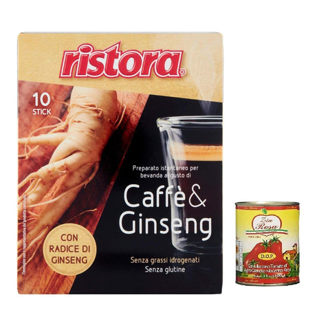 Ristora Instant Ginseng & Kaffee Drink aus Italien! Zia Rosa DOP Pomodoro San Marzano Dose von 3x 100 g + 400g italienisch Original
