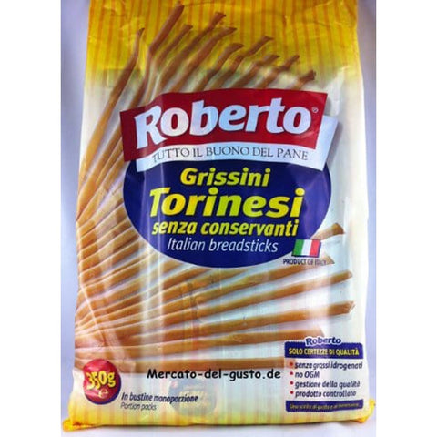 Roberto Brot- & Käsestangen Roberto Grissini Torinesi dünn von Roberto - 350g in Portionstüten Original italienisch 8003490032652
