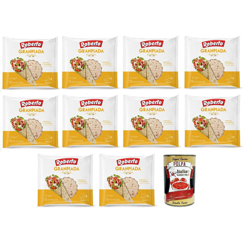 Roberto GranPiada Classica Dünnes und Duftendes Piadina Brot Packung mit Jede Packung enthält 3 Wraps 330 g 10x italienisch Original Pastasauce + kostenlos Polpa