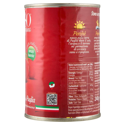 Rosso Gargano Gemüse Rosso Gargano pomodori Datterini Pelati di Puglia, 100 % italienische Datterini-Tomaten, geschält in der Dose, ideal für Pizza, Pasta, Saucen und die mediterrane Küche, 24 x 400 g 8033837720423