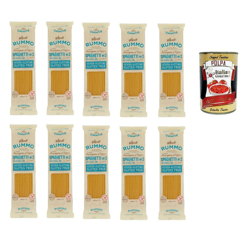 Rummo Pasta Spaghetti N° 3 senza Glutine gluten free 100% italienische Pasta nudeln glutenfrei 10x400 g italienisch Original + kostenlos polpa 400 g
