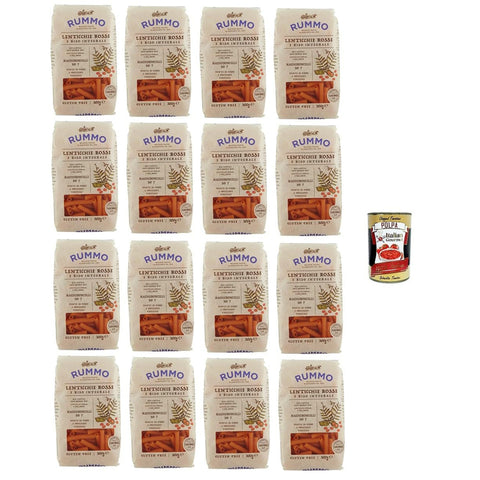 Rummo Maccheroncelli N°7 Glutenfreie Pasta aus roten Linsen und braunem Reis. 16 x 300 g Koch- & Backzutaten italienisch Original