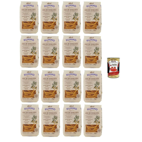 Rummo Koch- & Backzutaten Rummo Penne Rigate N°66 Glutenfreie Pasta mit toskanischen Kichererbsen und braunem Reis 16 x 300gr Original italienisch inkl. Italian Gourmet Polpa 400g 8008343810661