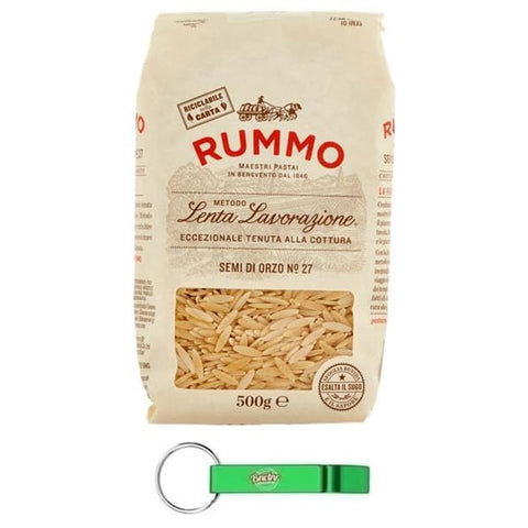 Rummo Kurze Pasta Rummo Pack Pasta Semi di Orzo N°27,Italienische Nudeln aus Hartweizengrieß,500 g + 1er Pack Kostenlos Yoga Eistee Pfirsich 330 ml Dose italienisch Original 8008343200271
