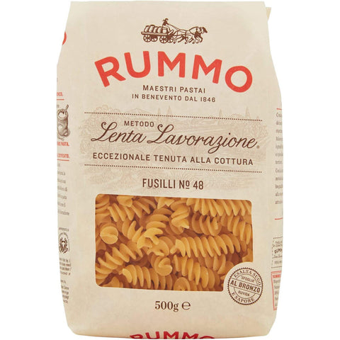 Rummo Fusilli N. 48 Hartweizengrieß Pasta Italienische Nudeln 500 g Packung Längliche Pasta italienisch Original