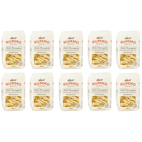 Rummo Penne Rigate N°66 Pasta Lenta Lavorazione Teigwaren aus Hartweizengrieß Bronze Zeichnung 10x500g Original italienisch