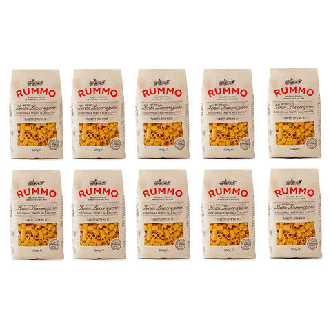 Rummo Tubetti Zita N°31 Pasta Lenta Lavorazione Teigwaren aus Hartweizengrieß Bronze Zeichnung 10x500g Original italienisch