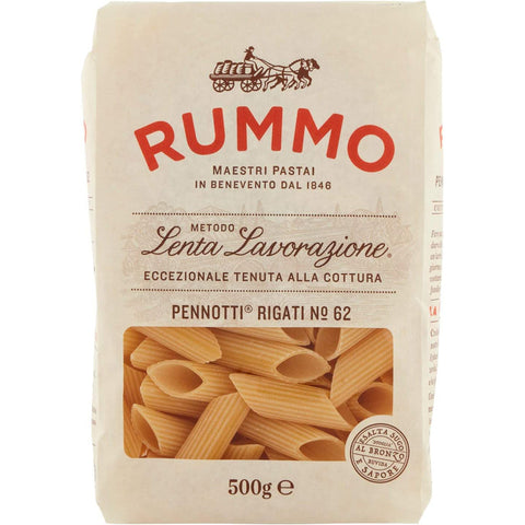 Rummo Pennoni rigati N. 62 Hartweizengrieß Pasta Italienische Nudeln Packung 10x500g Original italienisch