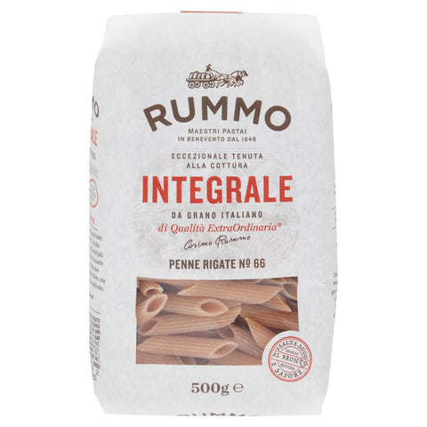 Rummo Pack Pasta Integrale Penne Rigate N°66,Vollkornnudeln Nudeln Vollkorn Italienische Pasta 500 g italienisch Original