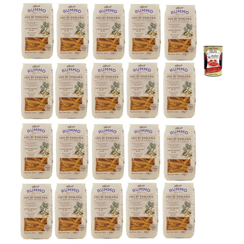Rummo Nudeln & Pasta Rummo Ceci di Toscana e Riso Integrale Penne Rigate N° 66 senza glutine, Pasta gluten free, glutenfrei, Kichererbsen der Toskana und voller Reis 20x 500g Original italienisch inkl. Italian Gourmet Polpa 400g 8008343810661
