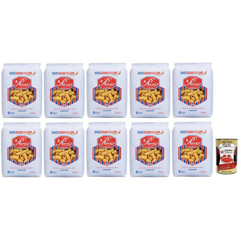 Russo Nudeln & Pasta Russo Canneroni N°107 Hartweizengrieß Pasta,100% Italienischer Weizen,500 g Packung Nudeln & Pasta italienisch Original 8000139922527