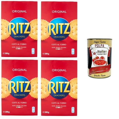 Saiwa Salzgebäck Saiwa Salatini Ritz Astucciati, Brezeln Ritz verpackt 4x 200g inkl. Italian Gourmet polpa 400g Original italienisch 8032804040014