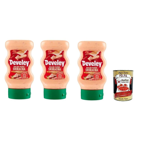 Salsa Rosa Sriracha Koch- & Backzutaten Salsa Rosa Sriracha Leicht scharf Squeeze 3 x 250g Original italienisch inkl. Italian Gourmet Polpa 400g 4006824999830