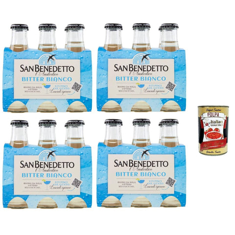 San Benedetto Alkoholfreie Getränke San Benedetto L'analcolico Bitter Bianco, weiß bitter Aperitif ohne Alkohol, Farblos, 24x 10 cl italienisch Original 0