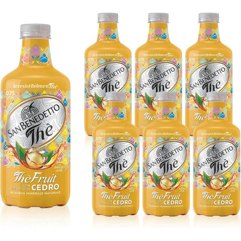 San Benedetto Eistee 6x San Benedetto, Thè Fruit Cedro Alkoholfreies Getränk auf Basis von Tee und Limettensaft 0,75 l PET