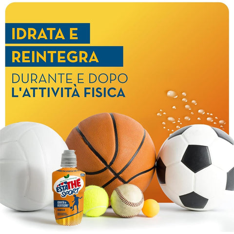 Estathè Sport Orange Tea Sportgetränk 12 x 250 ml – Erfrischendes Getränk mit Orangengeschmack, Mineralien und praktischem Sportverschluss für Schule, Büro, Training, Fußball, Tennis und Fitness.