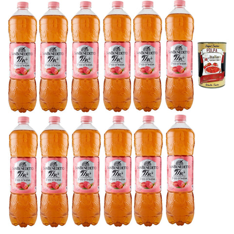 San Benedetto Thè Fico d'india, 12x 1,5 L, Eistee The' Feigen von Indien PET Einweg, ice tea erfrischend, Ohne Konservierungsstoffe und künstliche Farbstoffe italienisch Original