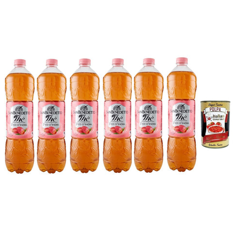 San Benedetto Eistee San Benedetto Thè Fico d'india, 6x 1,5 L, Eistee The' Feigen von Indien PET Einweg, ice tea erfrischend, Ohne Konservierungsstoffe und künstliche Farbstoffe italienisch Original 8032804040014