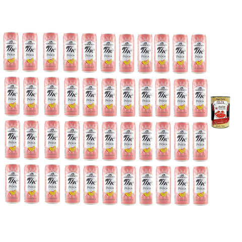 San Benedetto Thè Pesca 48x 33 cl, Eistee The' Pfirsich dosen Einweg, ice tea erfrischend, Ohne Konservierungsstoffe und künstliche Farbstoffe italienisch Original
