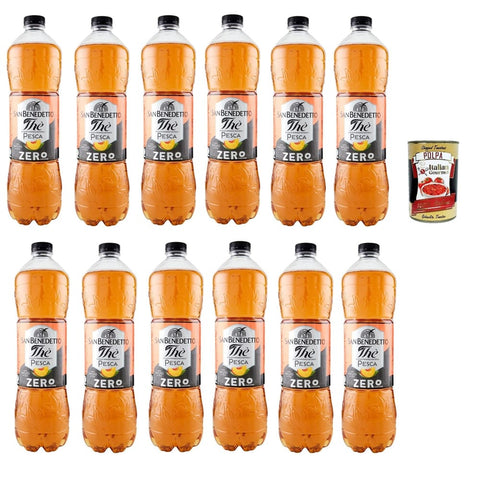 San Benedetto Eistee San Benedetto Thè Pesca zero 12x 1,5 L, Eistee The' Pfirsich ohne Zucker PET Einweg, ice tea erfrischend, Ohne Konservierungsstoffe und künstliche Farbstoffe italienisch Original 8001620005330