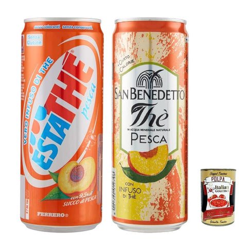 San Benedetto Eistee San Benedetto und Ferrero Eistee Pfirsch The' Pesca Dose 48xx 330 ml ESTATHE tea the erfrischend Testpaket Original italienisch inkl. Italian Gourmet Polpa 400g 8000500267370