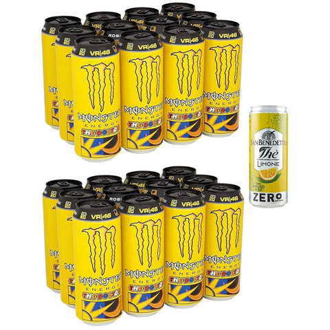 San Benedetto 24er-Pack Monster The Doctor Energy Drink, Erfrischender alkoholfreier Energiegetränk mit Zitrusgeschmack, 500 ml Einwegdose + 1er-Pack Kostenlos
