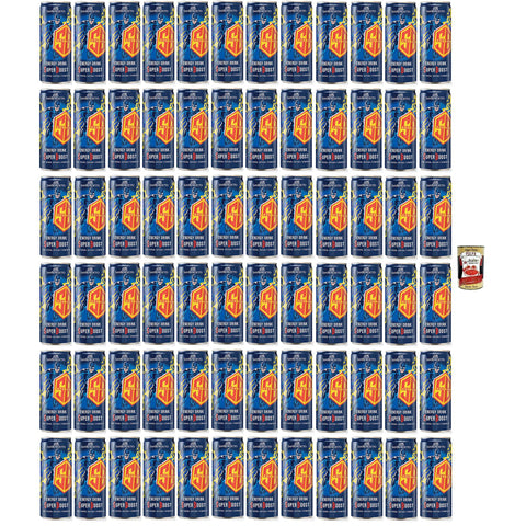 San Benedetto Energy Drink Super Boost, Energiegetränk mit Taurin, Koffein und B Vitaminen, Einwegdose 72x250ml Original italienisch