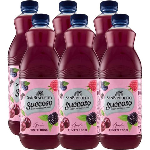 San Benedetto Fruchtsäfte San Benedetto Succoso Saftige rote Früchte PET flasche 1,5 l Fruchtsaft saft 12x Original italienisch 8001620017746