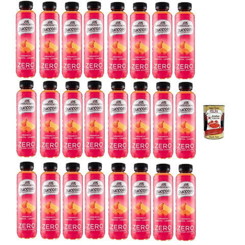 San Benedetto Fruchtsäfte San Benedetto Succoso Zero ACE (carota, arancia, limone) PET 24x 40cl, PET Karotte, Orange, Zitrone ohne zucker Fruchtsaft saft, Carrot, orange, lemon juice sugar free Original italienisch inkl. Italian Gourmet Polpa 400g 8001620015612