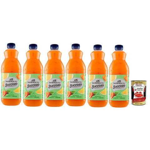 San Benedetto Succoso Zero ACE (carota, arancia, limone) PET 6x 1,5 Lt, PET Karotte, Orange, Zitrone Fruchtsaft saft, Carrot, orange, lemon juice italienisch Original