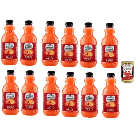 San Benedetto Fruchtsäfte San Benedetto Succoso Zero Arancia e Arancia Rossa PET 12x 90cl, PET Orange und Blutorange ohne zucker Fruchtsaft saft, Orange juice sugar free Original italienisch inkl. Italian Gourmet Polpa 400g 8001620017784