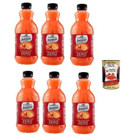 San Benedetto Succoso Zero Arancia e Arancia Rossa PET, PET Orange und Blutorange ohne zucker Fruchtsaft saft 6x90cl Original italienisch Getränk