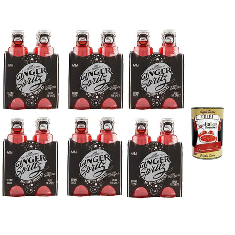 San Benedetto Ginger Spritz with Ginger Aperitif without Alcohol Bitter 180 ml 24x italienisch Original Pastasauce + kostenlos polpa 400 g