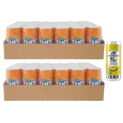 Fanta 48er Pack, Erfrischendes Alkoholfreies Getränk mit Orangensaft, Einweg 1x250ml Original italienisch