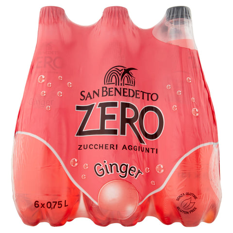 San Benedetto Bibita Analcolica Ginger, Zero Zuccheri Aggiunti Confezione da 6x750ml Original italienisch Getränk