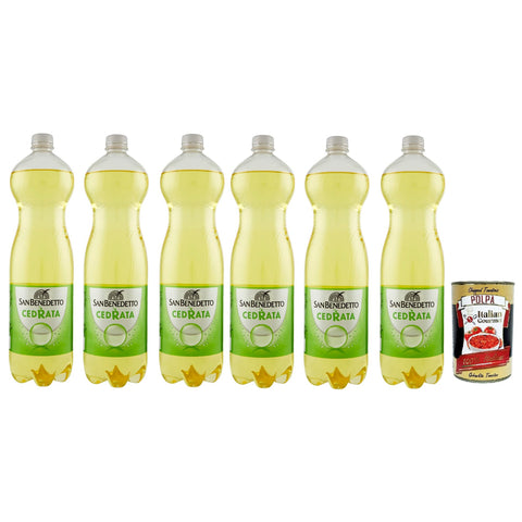 San Benedetto Cedrata soda citron soft drink PET 6x 1.5 Lt Erfrischendes italienisches Alkoholfreies Getränk italienisch Original
