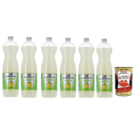 San Benedetto Limonata OrangenLimonade orange PET erfrischend lemonade soft drink 6x1.5 Lt 5 Lt italienisch Original Pastasauce + kostenlos polpa 400 g