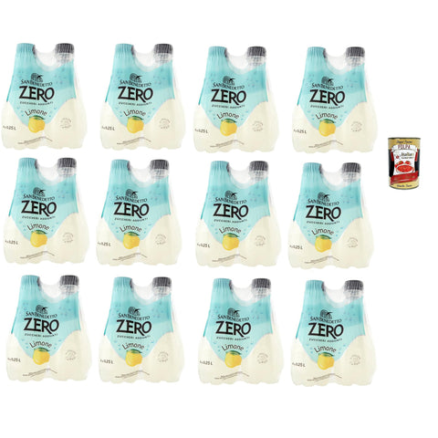 San Benedetto Limone Zero PET ohne Zucker 48x 0,25 l, Zitrone zero, Limonade orange ohne Zucker, lemon soft drink sugarfree italienisch Original