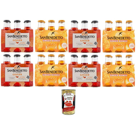 San Benedetto Limonade San Benedetto Testpaket Ginger & Ginger Biondo l'analcolico, Buono da solo, Ottimo nei cocktail Ingwer, der alkoholfreie, gut pur, hervorragend in Cocktails 48x10cl Original italienisch inkl. Italian Gourmet Polpa 400g 8001620301036