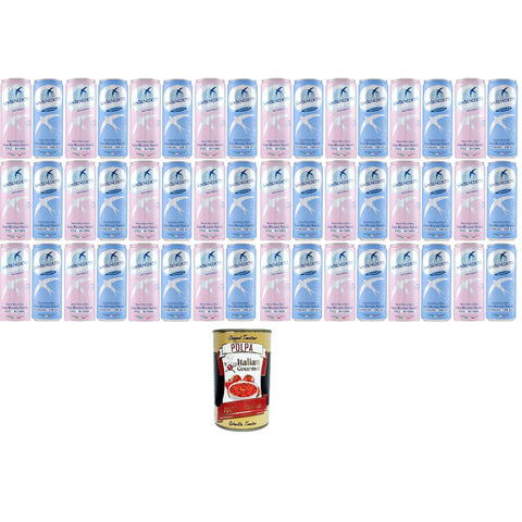 San Benedetto Testpaket Natürliches & prickelndes Mineralwasser in Dosen, 48x330 ml, Reines und erfrischendes Getränk, Elegantes Design, Solide und Praktische Form italienisch Original
