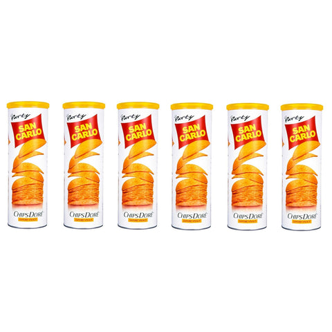 SAN CARLO Chips Dorè Sapore Vivace Patatine Kartoffelchips lebhafter Geschmack gesalzen Snack Kartoffel chips Tube 6x100g Original italienisch
