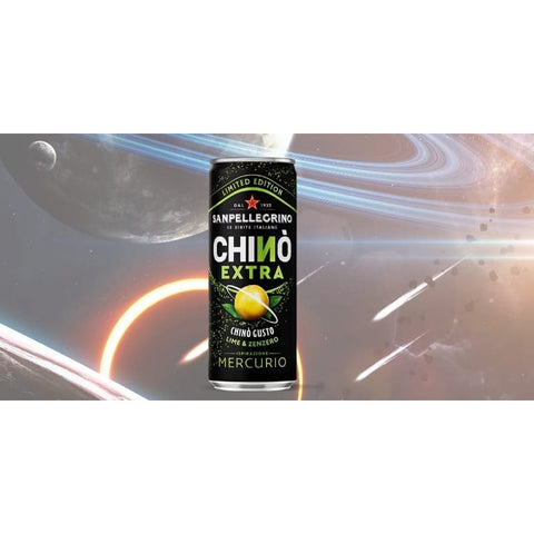 San Pellegrino Limonade San Pellegrino Chinò EXTRA Mercurio Limetten-Ingwer-Erfrischungsgetränk mit Kohlensäure, 48x 33 cl