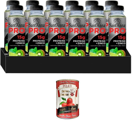 Sant'anna PRO 0,33 L Grüne Früchte + Minzgeschmack | Proteinreiches Getränk in Sant'Anna Wasser italienisch Original