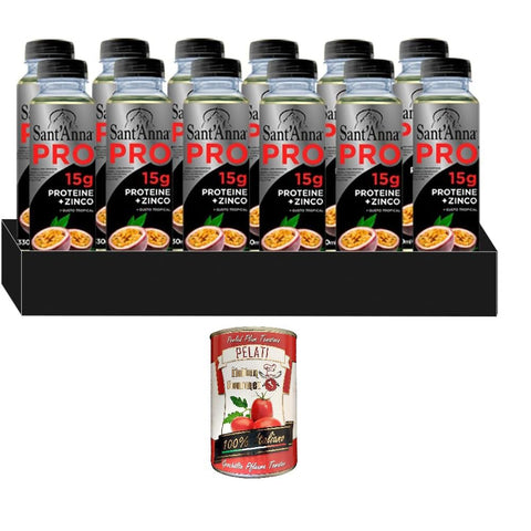 Sant'anna PRO 0 Tropischer Geschmack | Proteinreiches Getränk in Sant'Anna-Wasser | Packung mit 12 Flaschen 33 L 12x italienisch Original Pastasauce + kostenlos