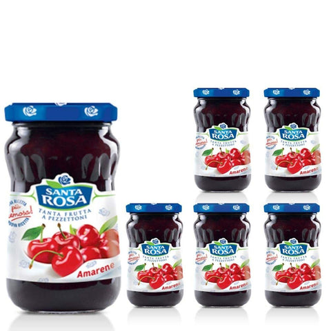 Santa Rosa Schwarzkirsch Marmelade Brotaufstrich aus Italien 6x350g Original italienisch Gebäck