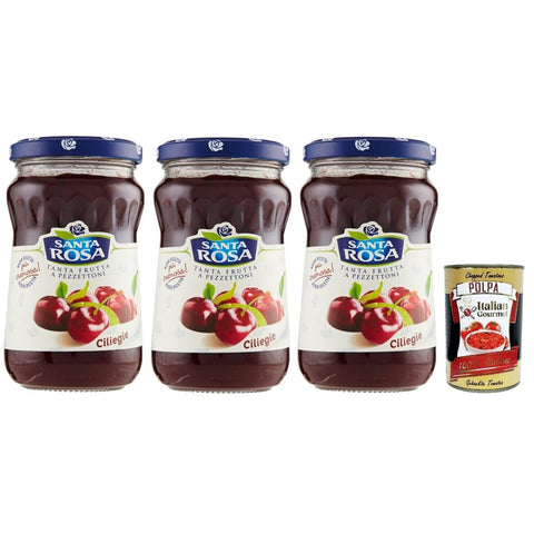 Santa Rosa Konfitüren Santa Rosa Confettura di Ciliegie, Kirschen marmelade, Cherries jam, ideal für Desserts und Kuchen 3x 350 g italienisch Original 8032804040014