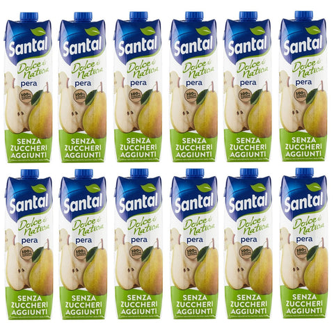Santal Parmalat Succo di Frutta Pera Dolce di Natura Zero Zuccheri Aggiunti Birnen Fruchtsaft Null Zuckerzusatz Erfrischendes Erfrischungsgetränk Tetrapack 1000 ml italienisch Original