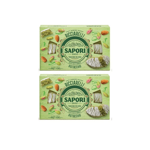 Sapori Ricciarelli al Pistacchio Mandelpaste Pistazien Mandel Paste Weihnachtsspezialitäten 2x 200g italienisch Original